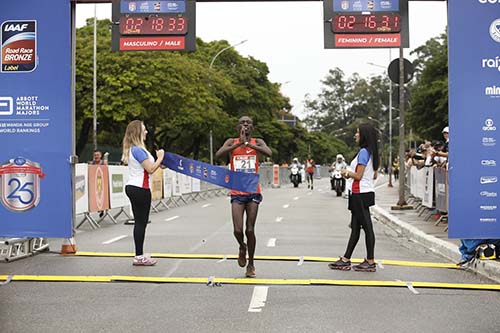 Kimani Pharis Irungu, que tem qualificação bronze no ranking IAAF, foi o vencedor da Maratona de São Paulo 2019 / Foto: Sérgio Shibuya/MBraga Comunicação